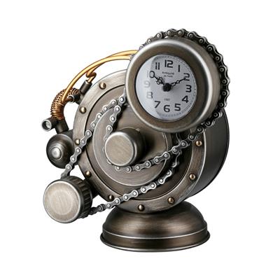 Gılde Para Kutusu Yer/Masa Saati Yuvarlak Metal Gümüş Renkli L.14 cm G.24 cm Y.25 cm