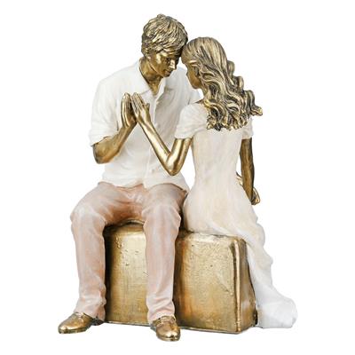 Gılde Şekil Çift Poli Krem Altın Rengi L.11 cm G.13 cm Y.18 cm