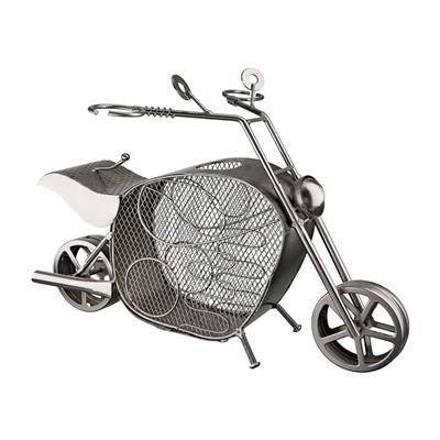 Gılde Şişe Tutucu Motosiklet Metal Antrasit L.23 cm W.37 cm Y.27 cm