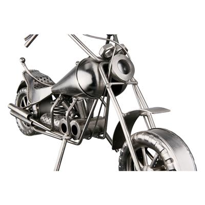 Gılde Şişe Tutucu Motosiklet Metal Gümüş Renkli L.11 cm W.36 cm H.20 cm