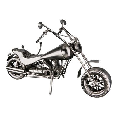 Gılde Şişe Tutucu Motosiklet Metal Gümüş Renkli L.11 cm W.36 cm H.20 cm