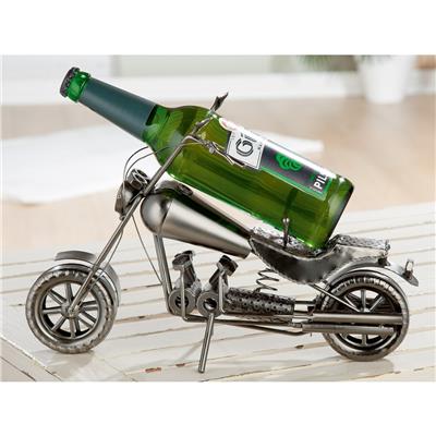 Gılde Şişe Tutucu Motosiklet Metal Gümüş Renkli L.15 cm W.36 cm H.25 cm