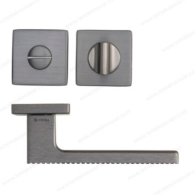 Gıze Rozetli Kapı Kolu Kalaylı Siyah Saten Renk