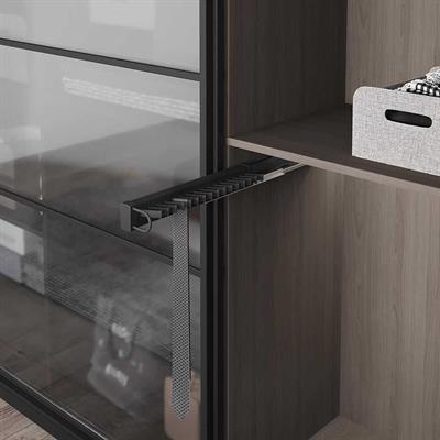 Gizli Raylı Alüminyum Kravatlık Antrasit Renk