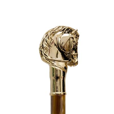 Golden At Figürlü Lüks Ayakkabı Çekeceği H: 50 cm, İnci Kahverengi Şaft