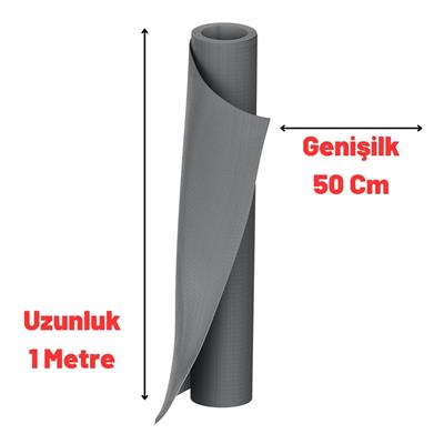 Gri Kaydırmaz Çekmece Örtüsü - Genişlik 50 Cm - Uzunluk 1 Metre