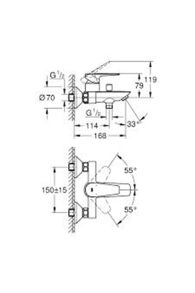 Grohe Bauedge Tek Kumandalı Banyo Bataryası