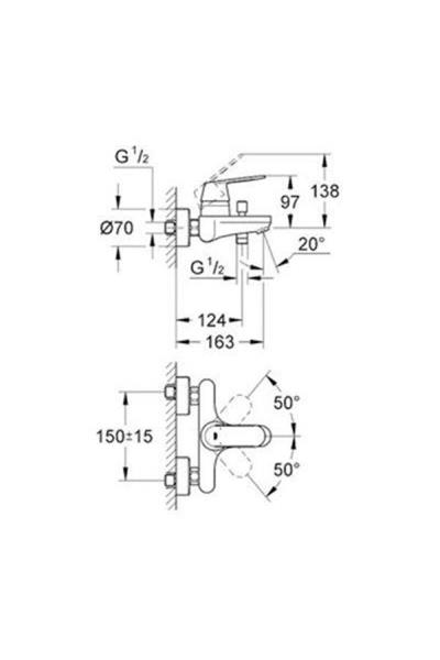 Grohe Eurocosmo Tek Kumandalı Banyo Bataryası