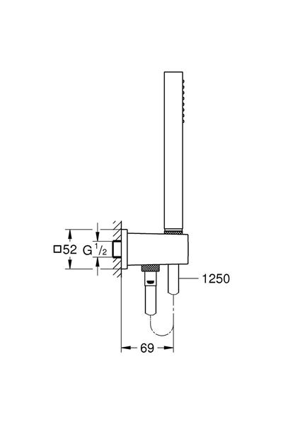 Grohe Su Çıkış Dirsekli El Duş Seti Euphoria Cube Krom