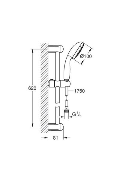 Grohe Tempesta Duş Seti 3 Fonksiyonlu El Duşlu Krom