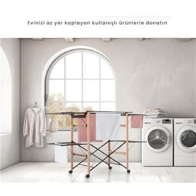 Gulliver 4.0 Çamaşır Kurutma Askısı Ceviz/Beyaz Renk