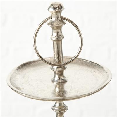 Gümüş  Dekoratif Raflı Stand 48Cm