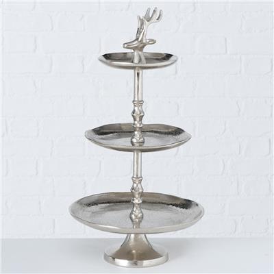 Gümüş Dekoratif Raflı Stand 49Cm