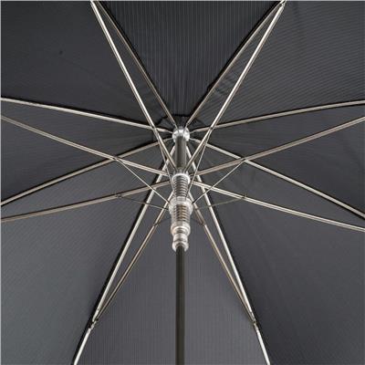 Gümüş Parmaklıklı Siyah Otomatik Şemsiye 95 cm