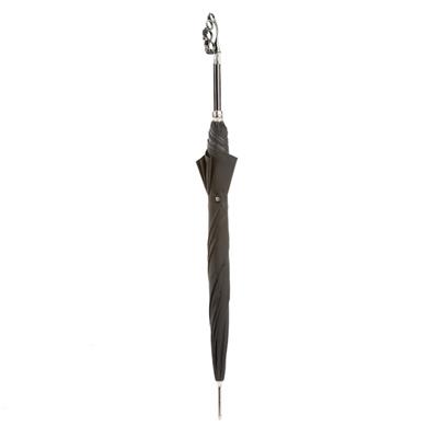 Gümüş Parmaklıklı Siyah Otomatik Şemsiye 95 cm