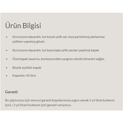 Hailo  45 Lt Gri Çöp Kovası