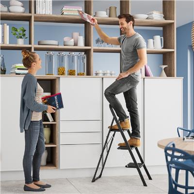 Hailo K44 Standardline 2 Basamaklı Merdiven Siyah Renk