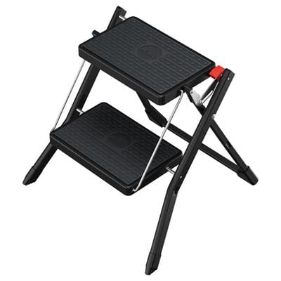 Hailo MK61 StandartLine Çelik 2 Basamaklı Katlanabilir Merdiven Siyah Renk 