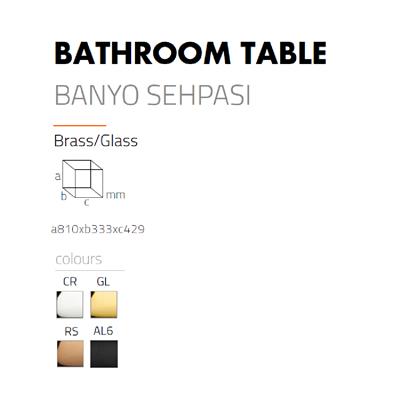 Hareketli Banyo Sehpası Rose Renk 810X333X429 Mm