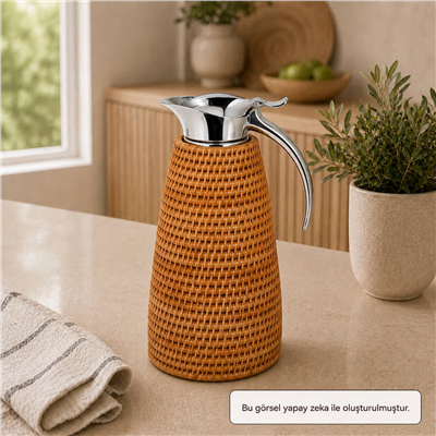 Hasır 1 Litre Termos Naturel