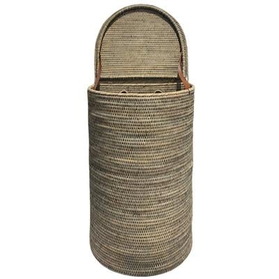 Hasır Ay Çamaşır Sepeti Gri 39x34x60 cm