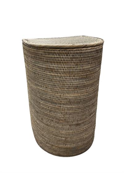 Hasır Ay Çamaşır Sepeti Gri 39x34x60 cm