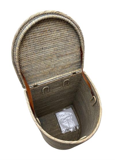 Hasır Ay Çamaşır Sepeti Gri 39x34x60 cm