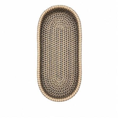 Hasır Biscuit Oval Tepsi Gri 29x14x4 cm