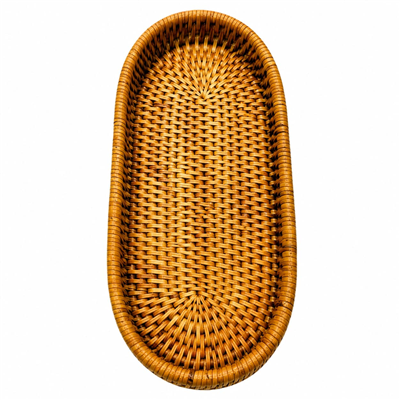 Hasır Biscuit Oval Tepsi Naturel 29x14x4 cm