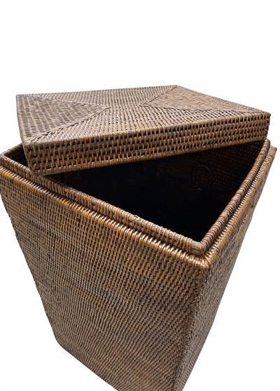 Hasır Dikdörtgen Çamaşır Sepeti Kahverengi 70x76x40 cm