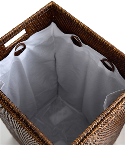 Hasır Dikdörtgen Çamaşır Sepeti Kahverengi 70x76x40 cm