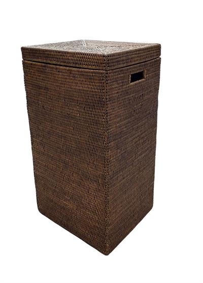 Hasır Dikdörtgen Çamaşır Sepeti Kahverengi 70x76x40 cm