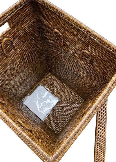 Hasır Dikdörtgen Çamaşır Sepeti Kahverengi 70x76x40 cm