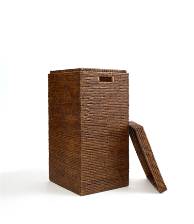 Hasır Dikdörtgen Çamaşır Sepeti Kahverengi 70x76x40 cm