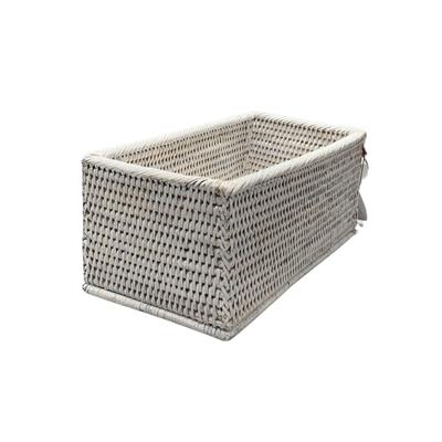 Hasır Dikdörtgen Sepet Beyaz 31x16x13 cm