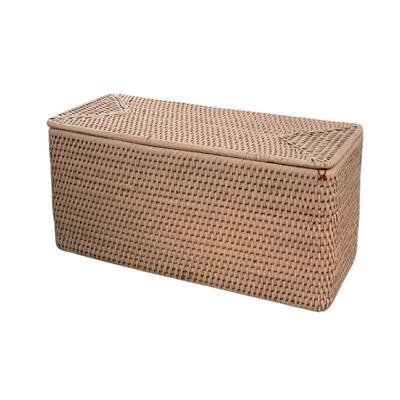 Hasır Kapaklı Çöp Kutusu Beyaz 35.5x15.5x16.5 cm