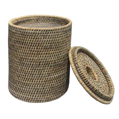 Hasır Küçük Çöp Kutusu Gri 20x22 cm