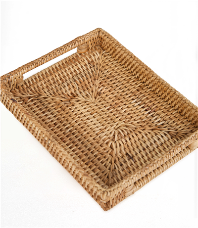 Hasır Küçük Dikdörtgen Tepsi Naturel 22x17x3 cm