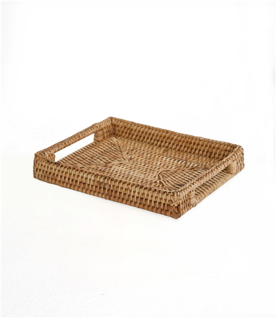 Hasır Küçük Dikdörtgen Tepsi Naturel 22x17x3 cm