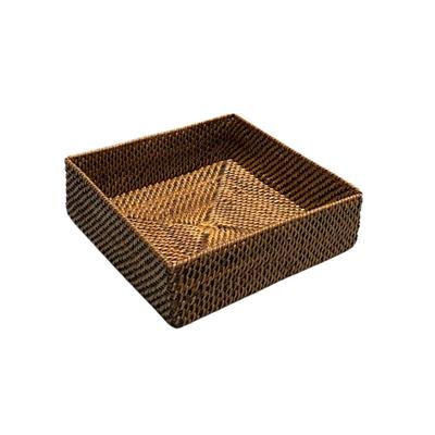 Hasır Küçük Havlu Tutacağı Sepeti Kahverengi 19x19x6 cm