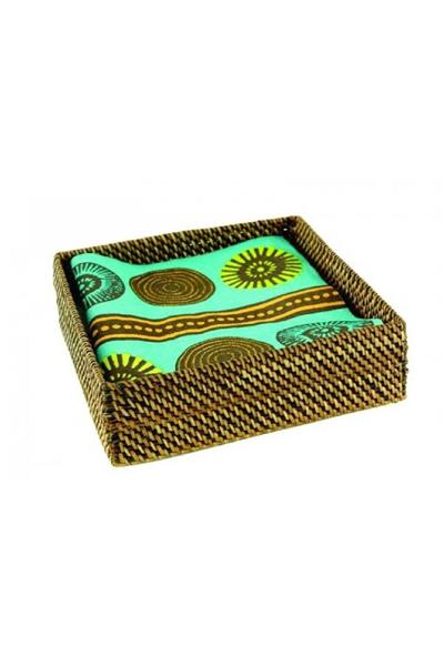 Hasır Küçük Havlu Tutacağı Sepeti Kahverengi 19x19x6 cm