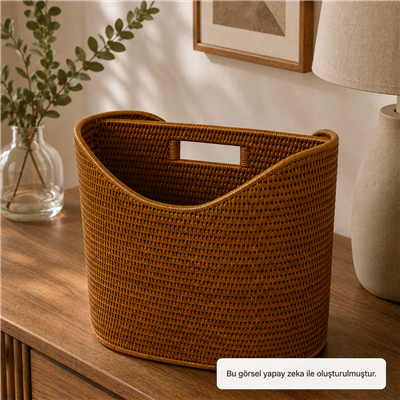 Hasır Oval Dergilik Kahverengi