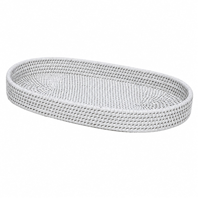 Hasır Oval Tepsi Beyaz