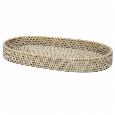 Hasır Oval Tepsi Gri
