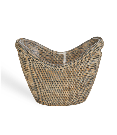 Hasır Şampanya Kovası L Gri 36.5x27x29/37 cm