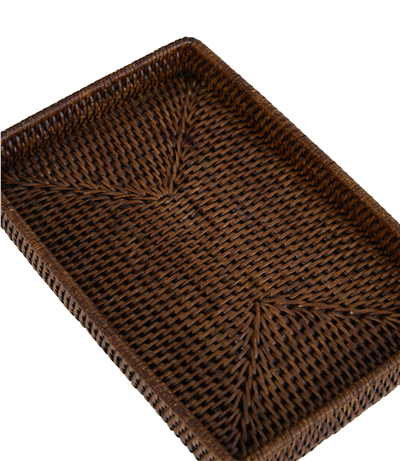 Hasır Spa Tepsisi Kahverengi 30x20x4 cm