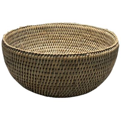 Hasır/Cam Salata Kasesi M Gri Çap 28x11 cm