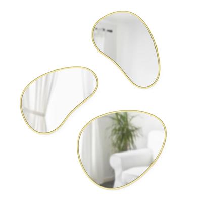 Hubba 3Lü Set Gold Çerçeveli Ayna
