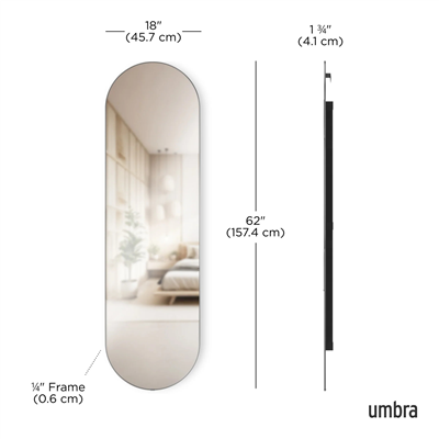 Hubba Metalik Titanyum Çerçeveli Duvar Aynası 157 cm