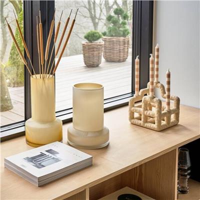 Hvils Vazo Şeffaf Cam 29 Cm - Çap:21 Cm